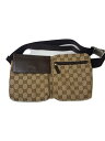 【中古】GUCCI◆ウエストバッグ_GGキャンバス/キャンバス/BRW【バッグ】