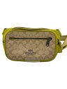【中古】COACH◆シグネチャーウエストバッグ/レザー/YLW/総柄/CJ505【バッグ】