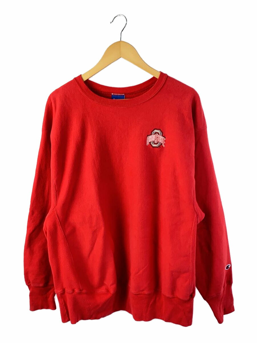 【中古】Champion◆スウェット/XL/コットン/RED【メンズウェア】