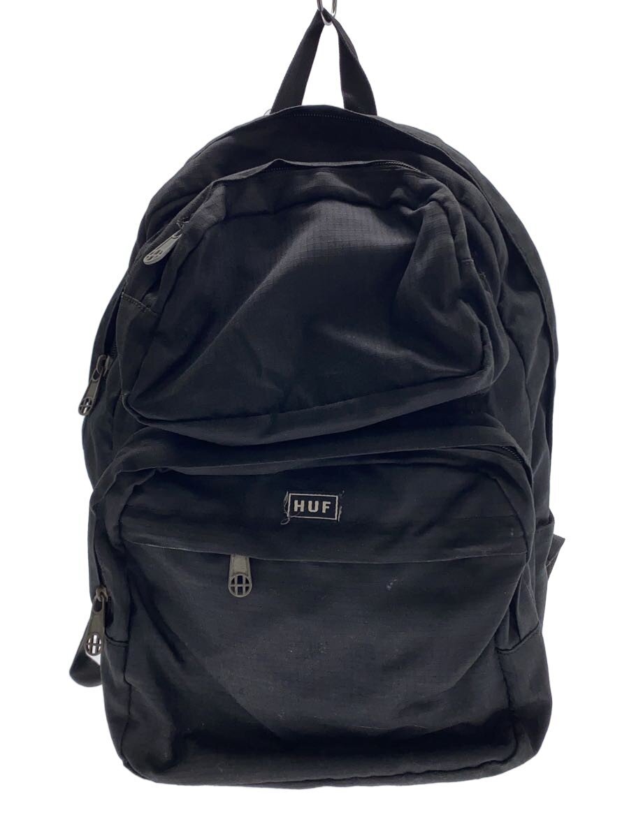 C, L, R, W - 【中古】HUF◆リュック/ポリエステル/BLK/無地【バッグ】