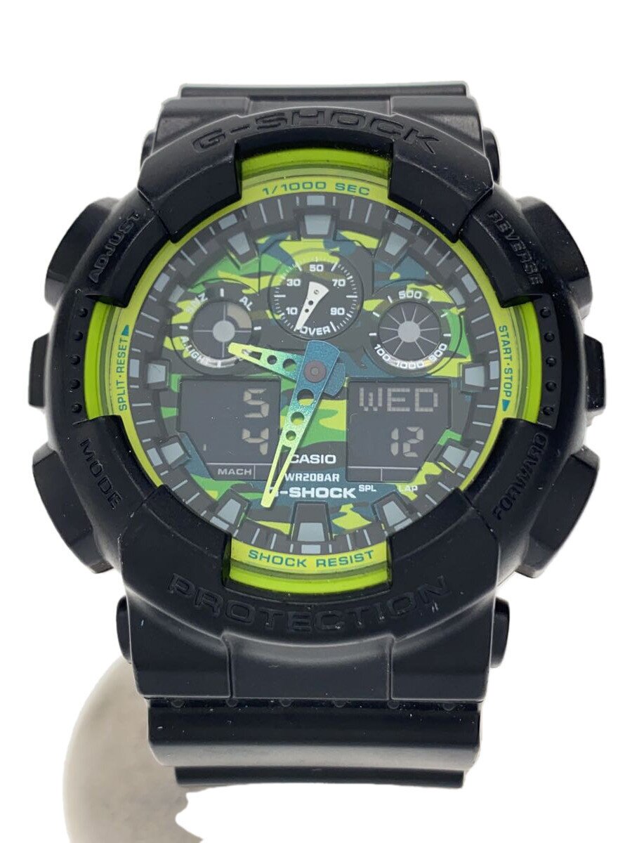 【中古】CASIO◆クォーツ腕時計・G-SHOCK/デジアナ/ラバー/GRN/BLK【服飾雑貨他】