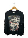 【中古】HYSTERIC GLAMOUR◆長袖Tシャツ/M/コットン/BLK/02251CL03【メンズウェア】