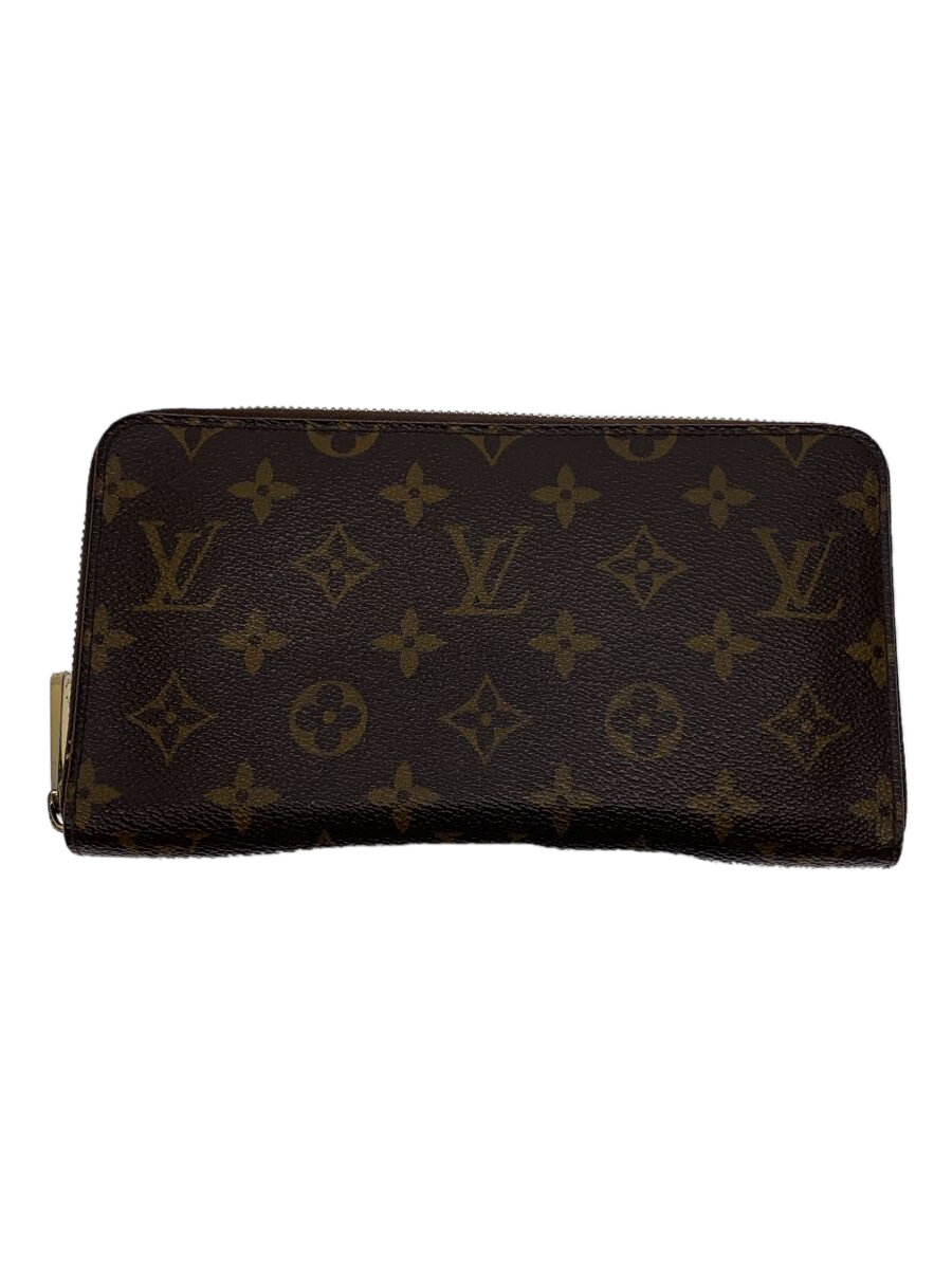 【中古】LOUIS VUITTON◆ジッピー・オーガナイザー_モノグラム・キャンバス_BRW/PVC/BRW/メンズ【服飾雑貨他】