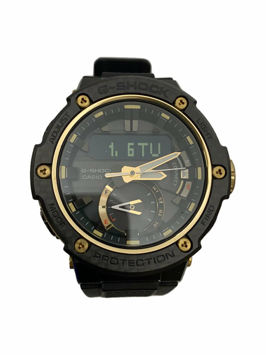 【中古】CASIO◆ソーラー腕時計・G-SHOCK/デジアナ/YLW/BLK【服飾雑貨他】