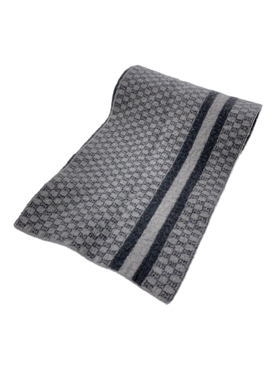 【中古】GUCCI◆マフラー/ウール/GRY/�