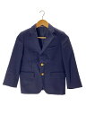 【中古】POLO RALPH LAUREN◆紺ブレ/スーツ/ジャケット&ショートパンツ130cm/ウール/ネイビー/金ボタン【キッズ】