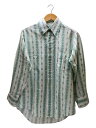 【中古】TOWN CRAFT◆長袖シャツ/--/コットン/GRN/総柄【メンズウェア】(4)