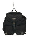 【中古】PRADA◆リュック/ナイロン/BLK/無地/TJ3HMWX/使用感【バッグ】