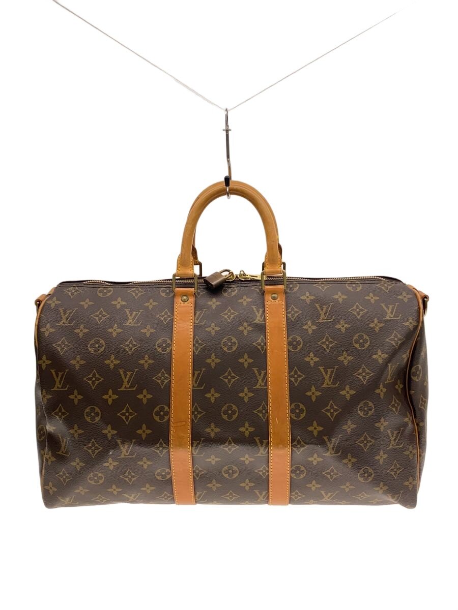 【中古】LOUIS VUITTON◆キーポル・バンドリエール45_モノグラム・キャンバス/PVC/BRW【バッグ】