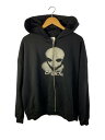 【中古】Chaos◆ARIAN ZIP HOODIE/ジップパーカー/L/コットン/BLK【メンズウェア】