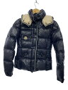 【中古】MONCLER◆ダウンジャケット/0/ポリエステル/NVY/無地/G32-003/アニメーションタグ【レディースウェア】