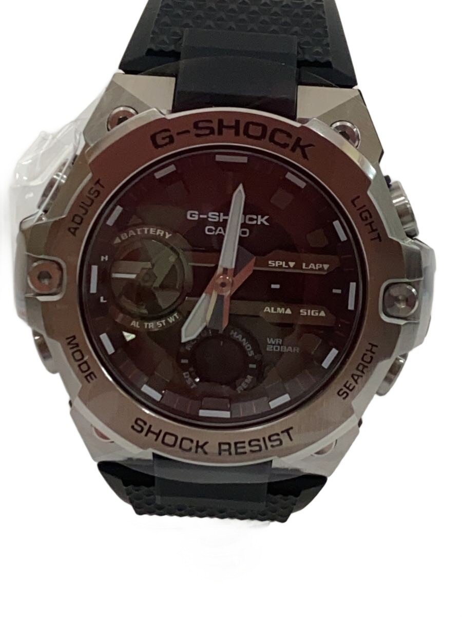【中古】CASIO◆ソーラー腕時計_G-SHOCK/アナログ/ラバー/BLK/BLK【服飾雑貨他】