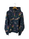 【中古】BILLIONAIRE BOYS CLUB◆BBC REAL SPACE ZIP HOODIE/ジップパーカー/NVY/総柄【メンズウェア】