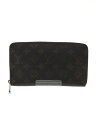 【中古】LOUIS VUITTON◆ジッピー・オーガナイザー_モノグラム_GRY/PVC/ブラウン/茶色/メンズ/長財布/ラウンド【服飾雑貨他】