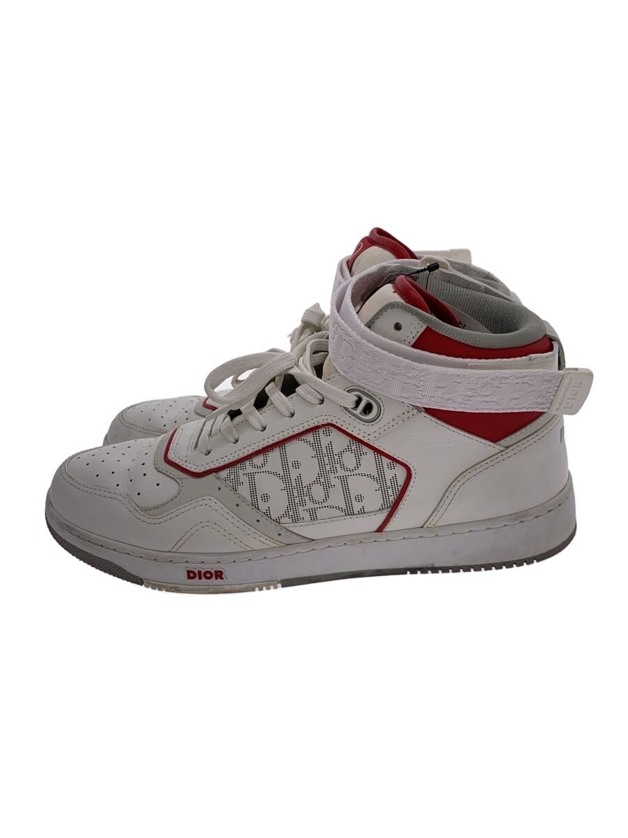 【中古】Dior HOMME◆ハイカットスニーカー/42/ホワイト/レザー/ディオールオム【シューズ】