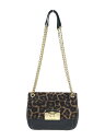 【中古】MICHAEL KORS◆ショルダーバッグ/レザー/BLK/レオパード/35F3GSLF1H【バッグ】