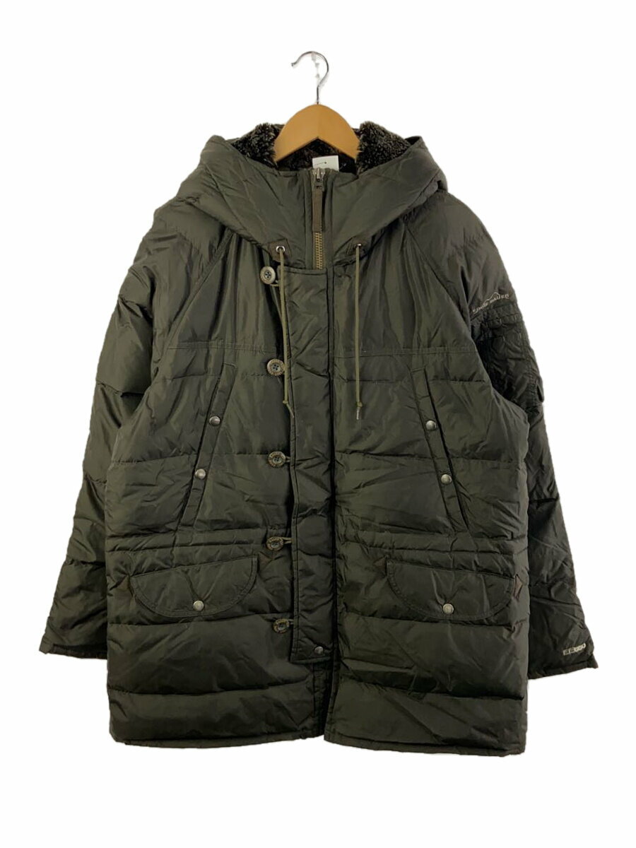 【中古】EDDIE BAUER◆ダウンジャケット/L/ナイロン/KHK【メンズウェア】