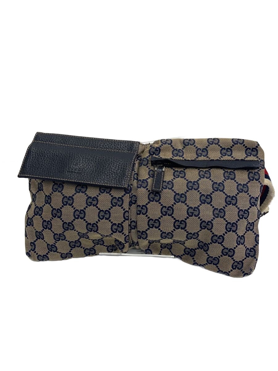【中古】GUCCI◆ウエストバッグ_GGキャンバス/キャンバス/ブラウン【バッグ】