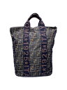 【中古】FENDI◆ハンドバッグ/キャンバス/総柄/折り畳みトートバッグ/ズッカ柄【バッグ】