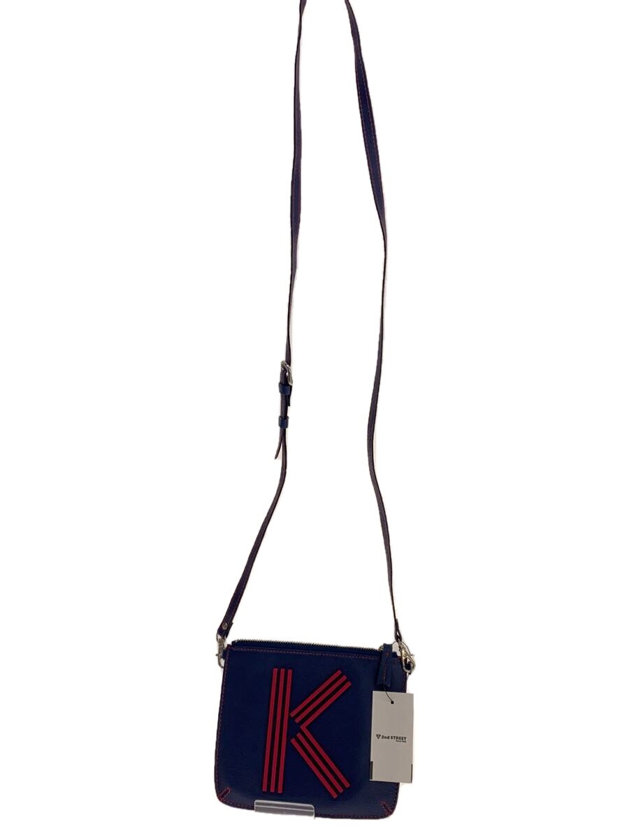 【中古】KENZO◆ショルダーバッグ/フェイクレザー/BLU【バッグ】