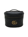 【中古】GUCCI◆リュック_GGマーモント_キルティング/レザー/BLK/無地【バッグ】