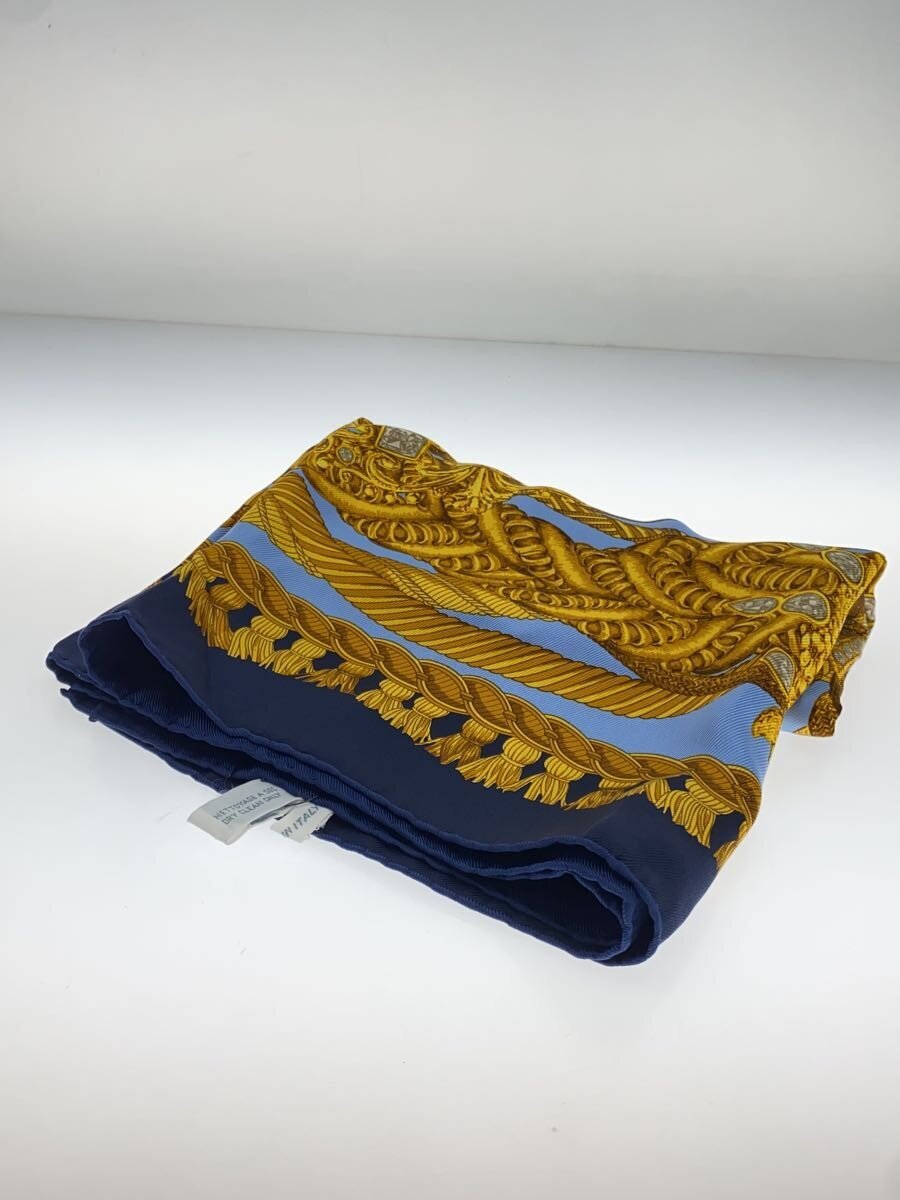 【中古】Christian Dior◆スカーフ/シルク/BLU/レディース【服飾雑貨他】