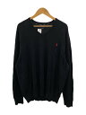 【中古】POLO RALPH LAUREN◆薄手セーター/薄手ニット/3L/コットン/PIMA COTTON/BLK/ロゴ/ロゴ刺繍/無地【メンズウェア】(4)