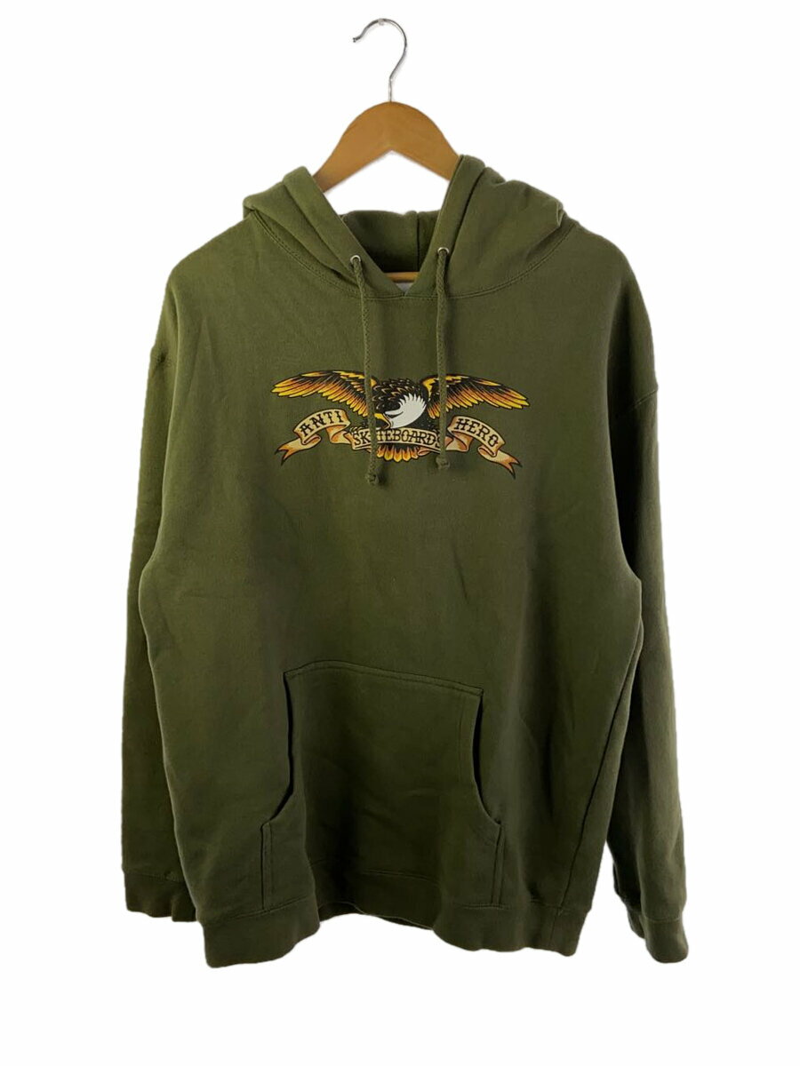【中古】ANTI HERO◆イーグルロゴ/パーカー/L/コットン/グリーン/プリント【メンズウェア】