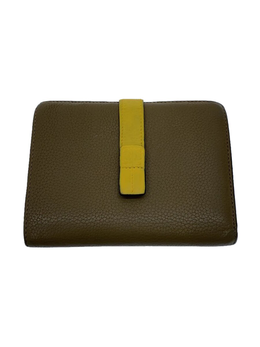 【中古】LOEWE◆バーティカル ウォレット ミディアム/2つ折り財布/レザー/無地/レディース/角スレ有【服飾雑貨他】