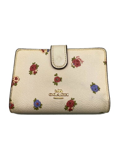 【中古】COACH◆2つ折り財布/--/WHT/花柄/レディース【服飾雑貨他】 【中古】COACH◆2つ折り財布/--/WHT/花柄/レディース【服飾雑貨他】