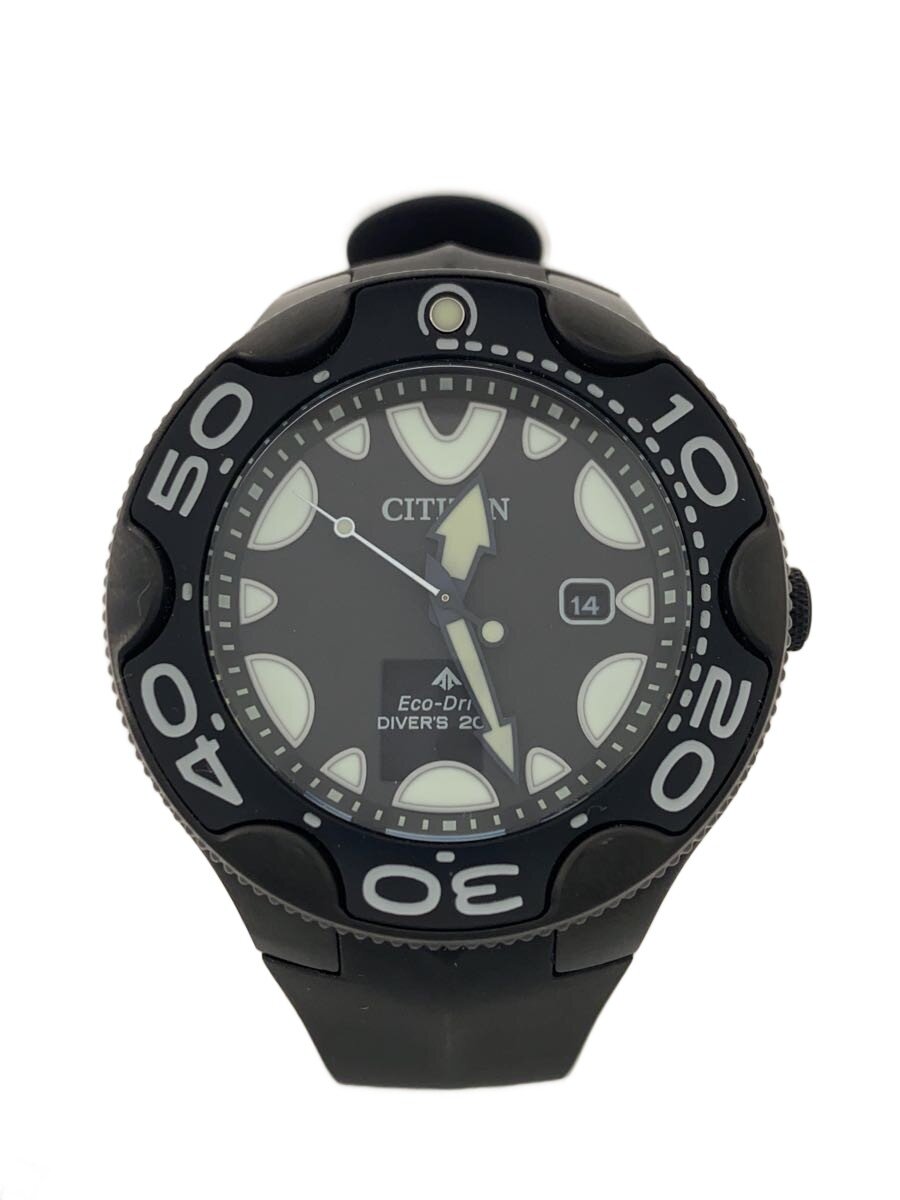 【中古】CITIZEN◆PROMASTER/ソーラー腕時計/ダイバー200m/アナログ/ブラック/E168-A5WBH03【服飾雑貨他】