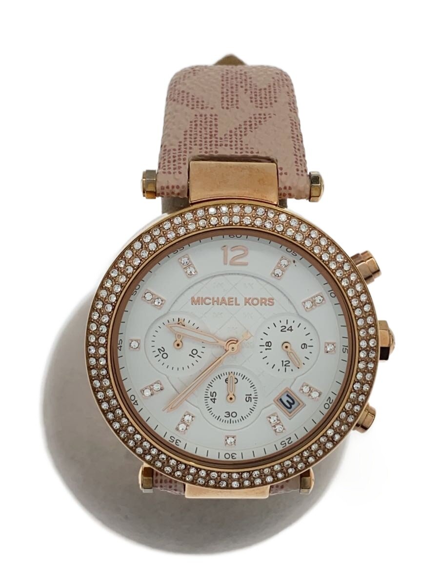 FRANCK MULLER - 【中古】MICHAEL KORS◆クォーツ腕時計/アナログ/--/WHT/PNK/MK-6935【服飾雑貨他】