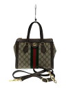 【中古】GUCCI◆ハンドバッグ_オフィディア_GGスプリーム/PVC/BEG/総柄/箱有/【バッグ】