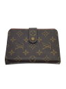 【中古】LOUIS VUITTON◆ポルト・パピエ・ジップ_モノグラム・キャンバス/PVC/BRW/レディース【服飾雑貨他】(4)