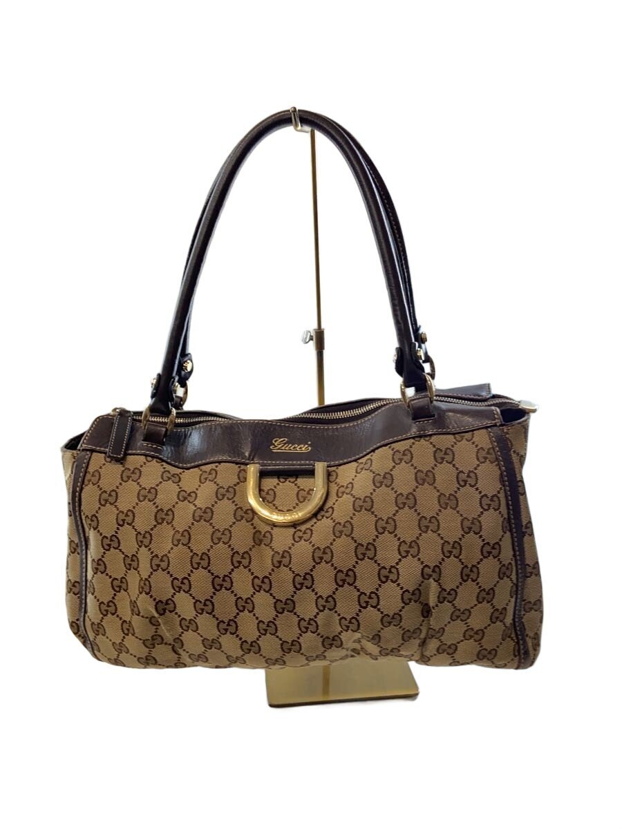 GUCCI - 【中古】GUCCI◆トートバッグ_アビー_GGキャンバス/キャンバス/BEG//【バッグ】
