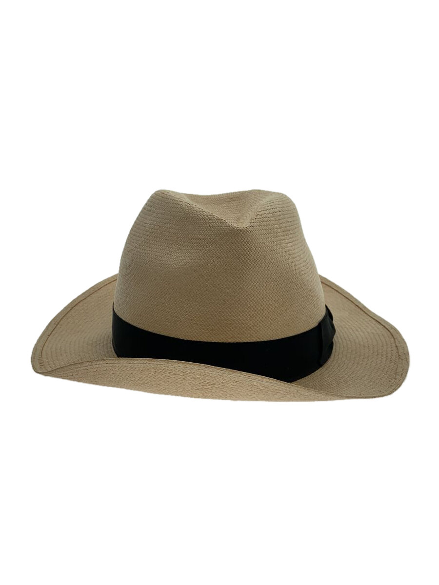 【中古】Borsalino◆ストローハット/58/BEG/無地/レディース//【服飾雑貨他】