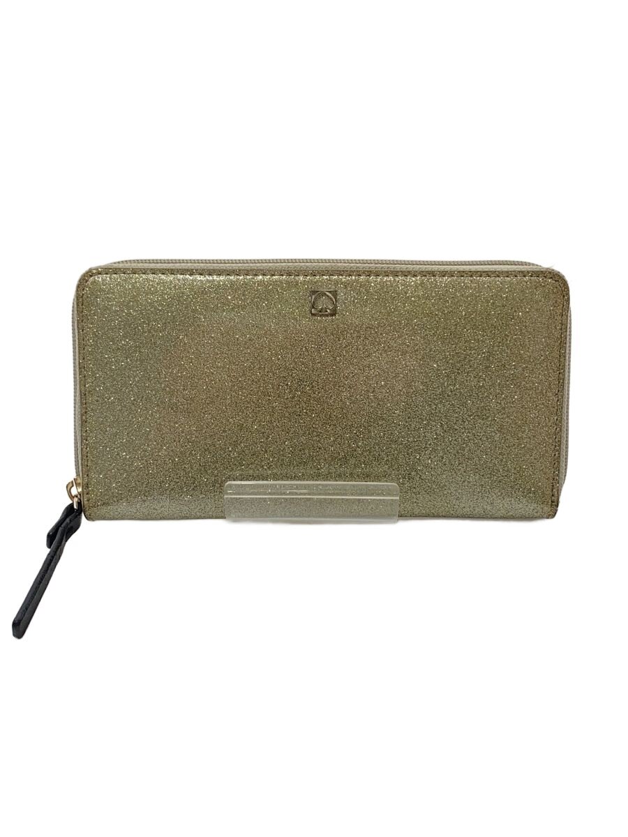 【中古】kate spade new york◆ラウンドファスナー/メタリック/ラメ/長財布/PVC/ゴ...