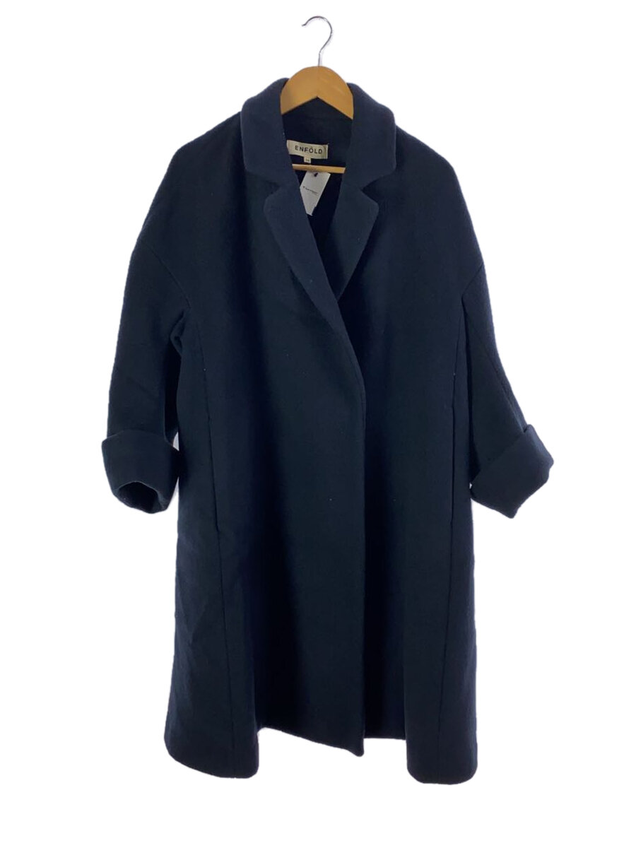 【中古】ENFOLD◆コート/36/ウール/NVY/3007A230-0640//【レディースウェア】