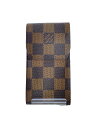 【中古】LOUIS VUITTON◆エテュイ・シガレット_ダミエ・エベヌ_BRW/レザー/BRW/レディース【服飾雑貨他】