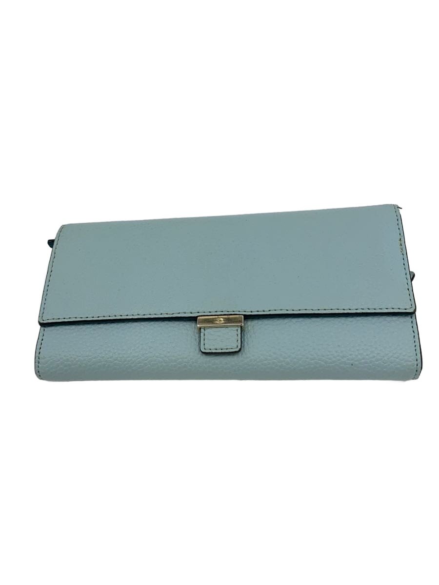 【中古】kate spade new york◆長財布/--/BLU/無地/レディース//【服飾雑貨他】