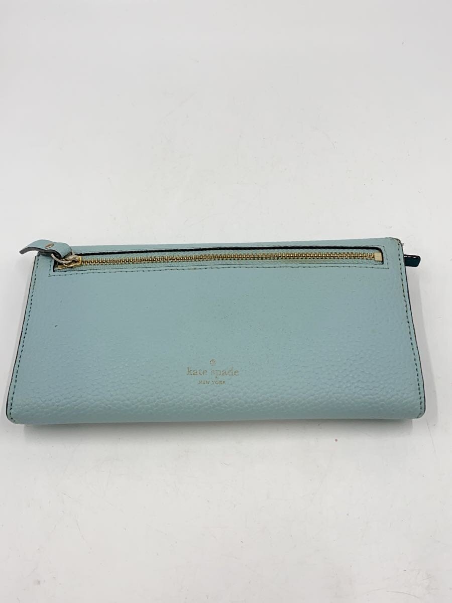 【中古】kate spade new york◆長財布/--/BLU/無地/レディース//【服飾雑貨他】