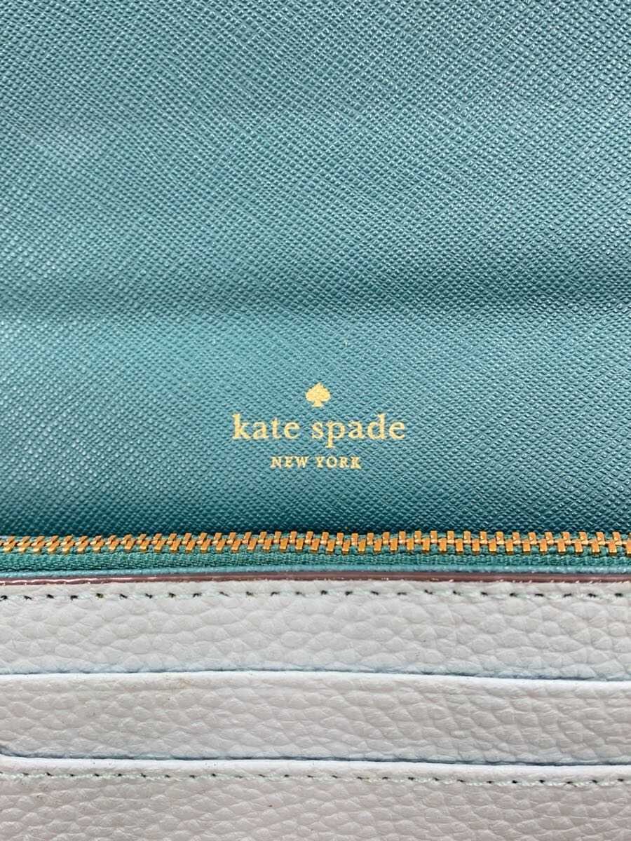 【中古】kate spade new york◆長財布/--/BLU/無地/レディース//【服飾雑貨他】