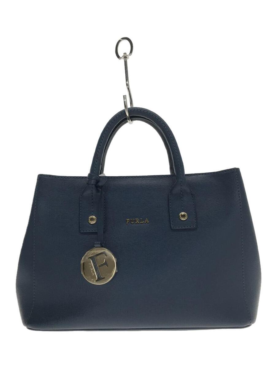 【中古】FURLA◆ミニリンダ/2WAYショルダー/ハンドバッグ/レザー/BLU/G6846【バッグ】