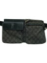 【中古】GUCCI◆ウエストバッグ/キャンバス/BLK/総柄【バッグ】