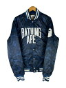 【中古】A BATHING APE◆Solid Camo NYC Logo Varsity/L/ポリエステル/NVY/カモフラ/001HJK801005M【メン...