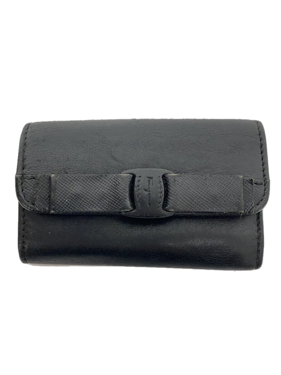 Key Holder - 【中古】Salvatore Ferragamo◆キーケース/レザー/BLK/メンズ【服飾雑貨他】