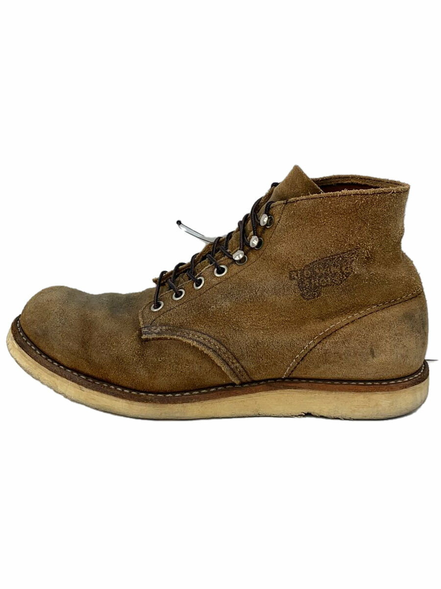 【中古】RED WING◆6-INCH CLASSIC ROUND BOOT/6 インチクラシックラウンドブーツ/US9/BEG/スウェード【シューズ】