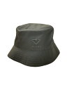 【中古】PRADA◆バケットハット/S/BLK/無地/メンズ/2HC137 2DRT/ブラック/黒/ロゴ//【服飾雑貨他】