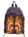 【中古】A BATHING APE◆COLOR CAMO TIGER DAY PACK/ポリエステル/パープル/001GDG301053X【バッグ】(4)
