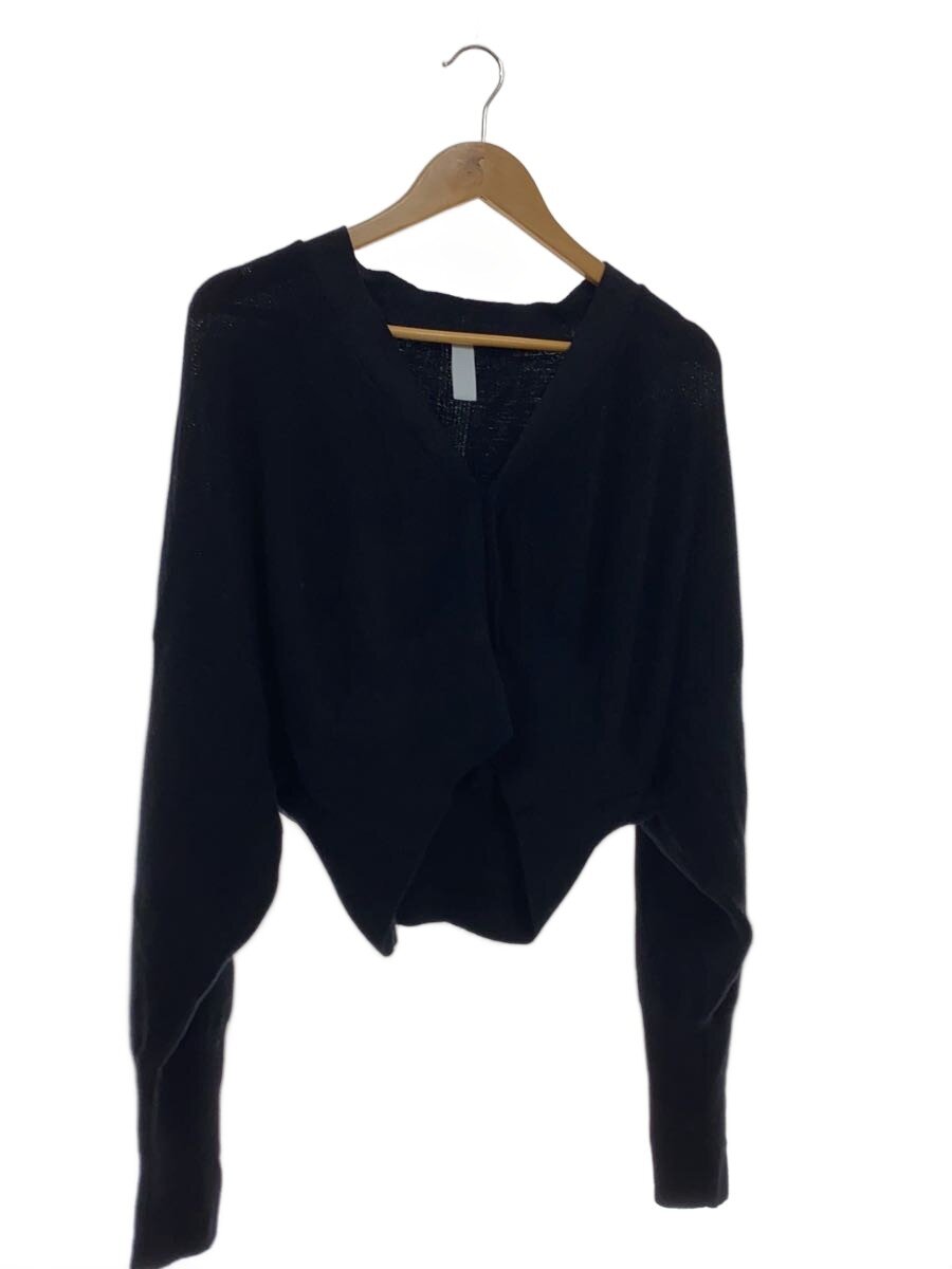 CFCL◆WOOL GARTER CROPPED CARDIGAN/FREE/ウール/BLK/CF008KE080